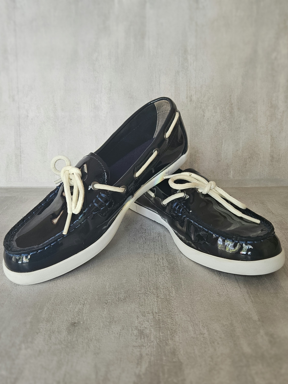Cole Haan Women's Patent Leather Boat Shoes Loafers Black Size 8 B - Picture 12 of 15
